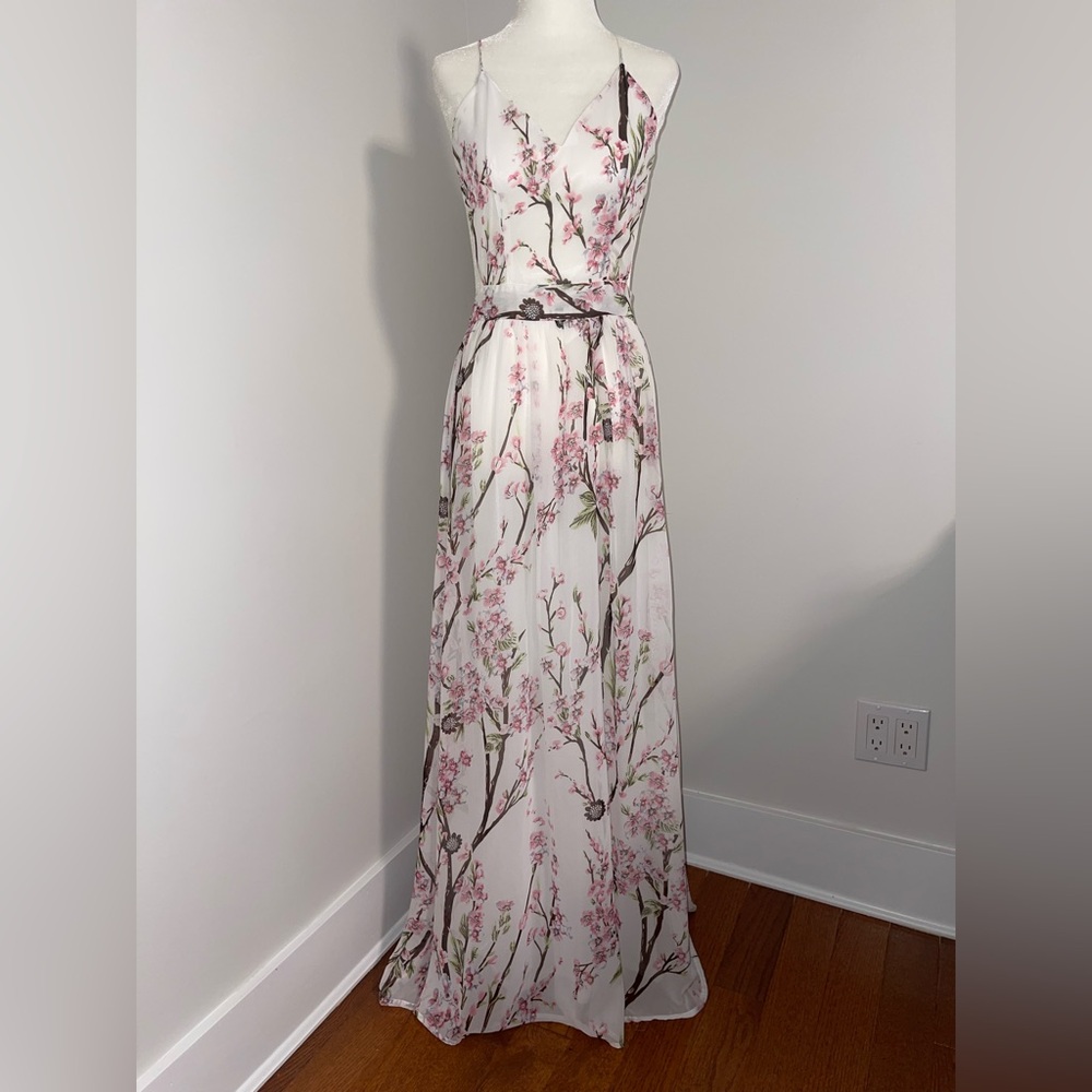Floral Maxi Summer Dress With Open Back